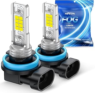 Marsauto H11/H8 LED Fog Light Bulb, 10000 Lumens 6000K White Super Bright & Compact H16/H8/H11 LED Bulb, 1:1 Mini Size Plug and Play Fog Lights, Turn Signal & Fog Light Combos, Pack of 2