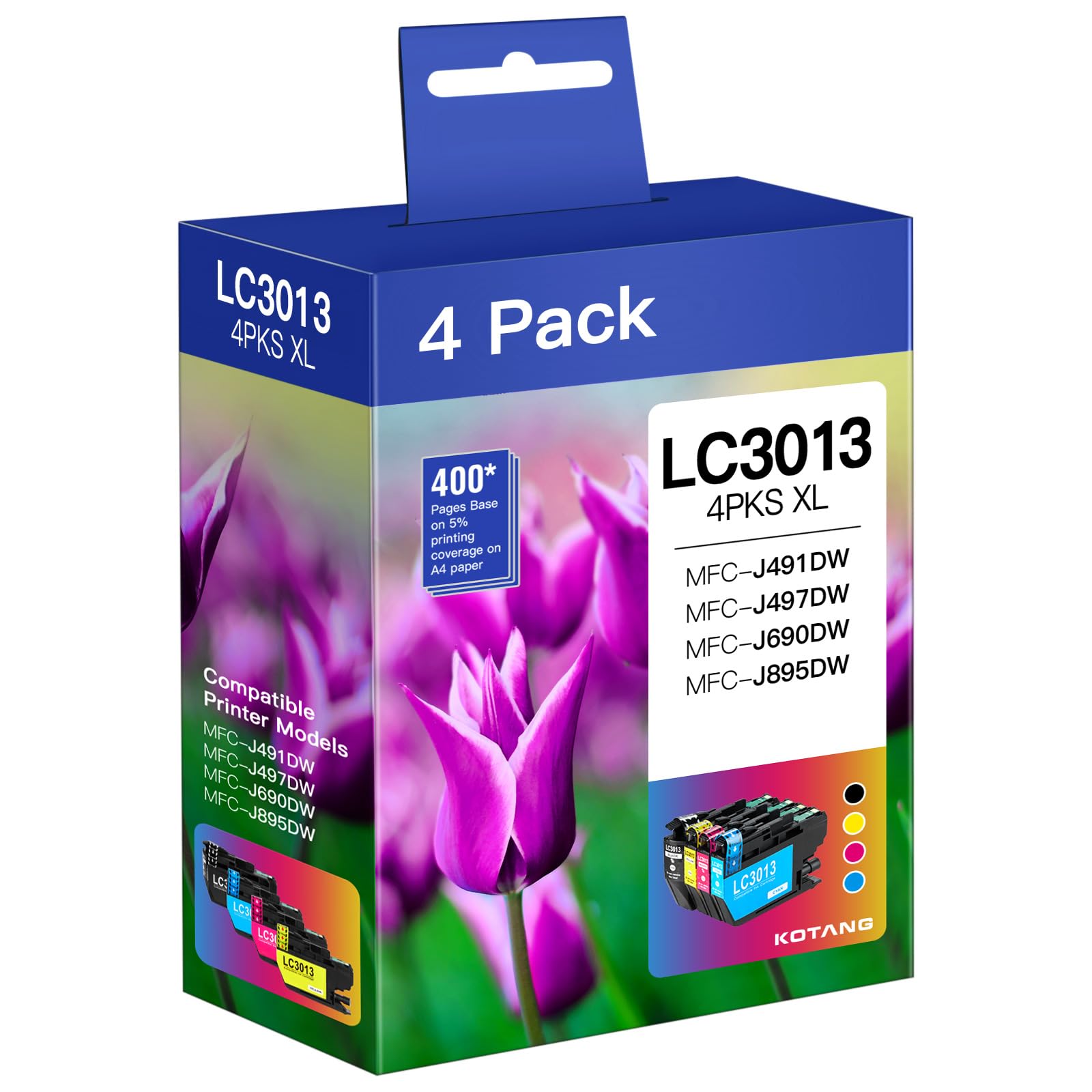 Photo 1 of LC3013 LC3011 Ink Cartridges Compatible for Brother LC3013XL LC3011 High Yield Work with Brother MFC-J497DW MFC-J491DW MFC-J895DW MFC-J690DW Printer (BKCMY 4 Pack)