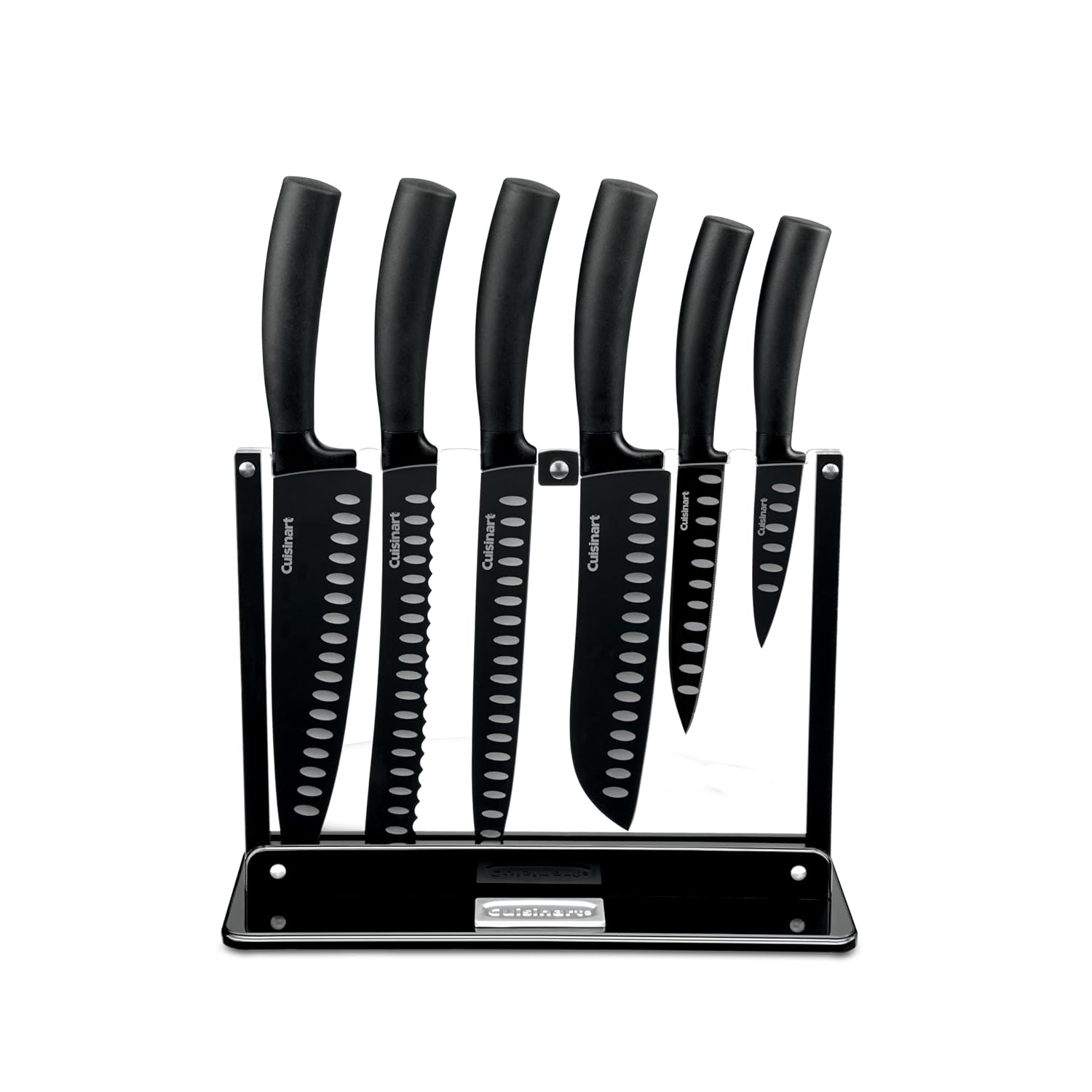 Cuisinart C77NS-7P Classic Nonstick Edge Collection 7-Piece Cutlery Knife Set with Acrylic Stand Black
