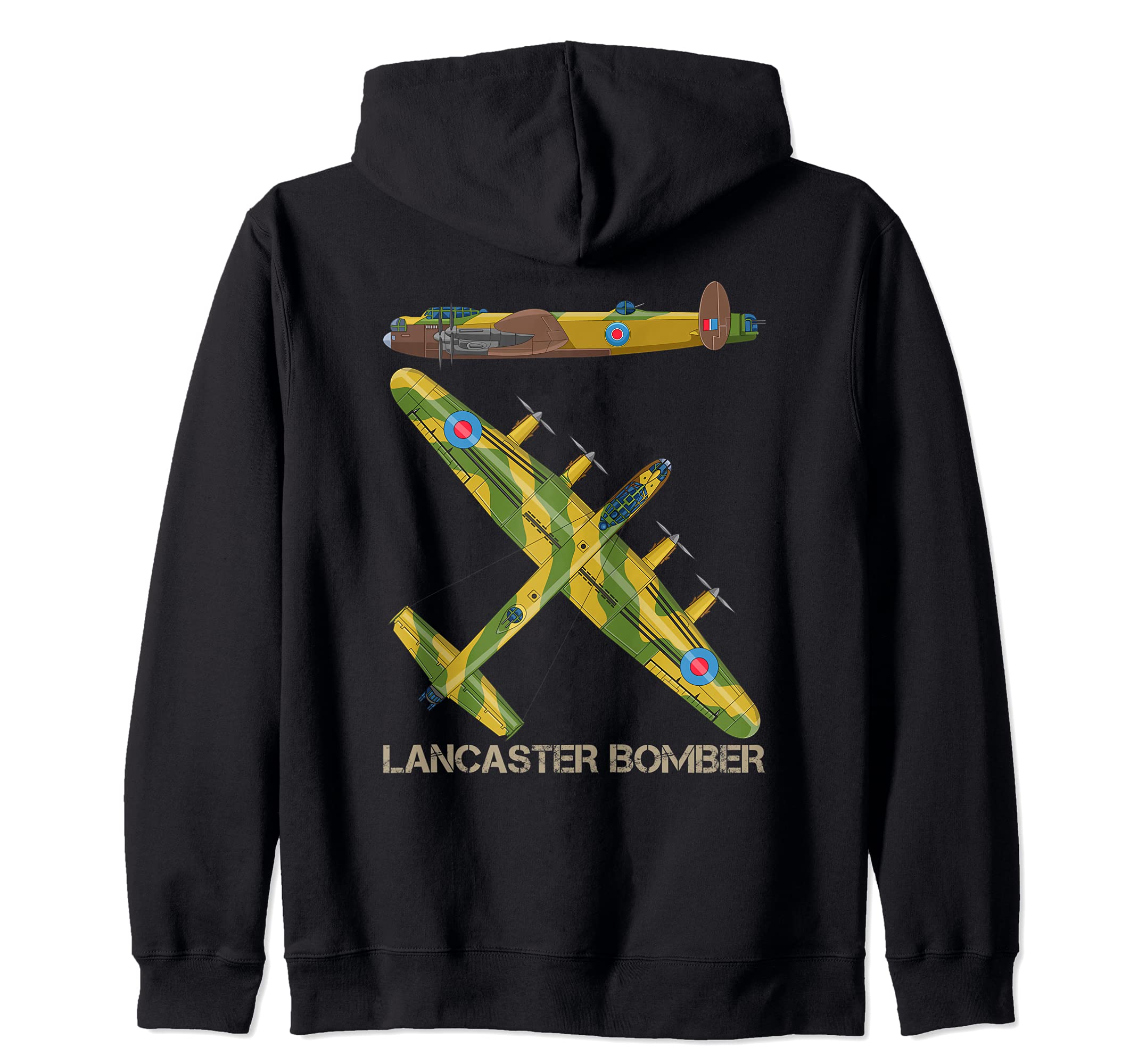 Lancaster Bomber WW2 British Aircraft Plane Diagram Zip Hoodie