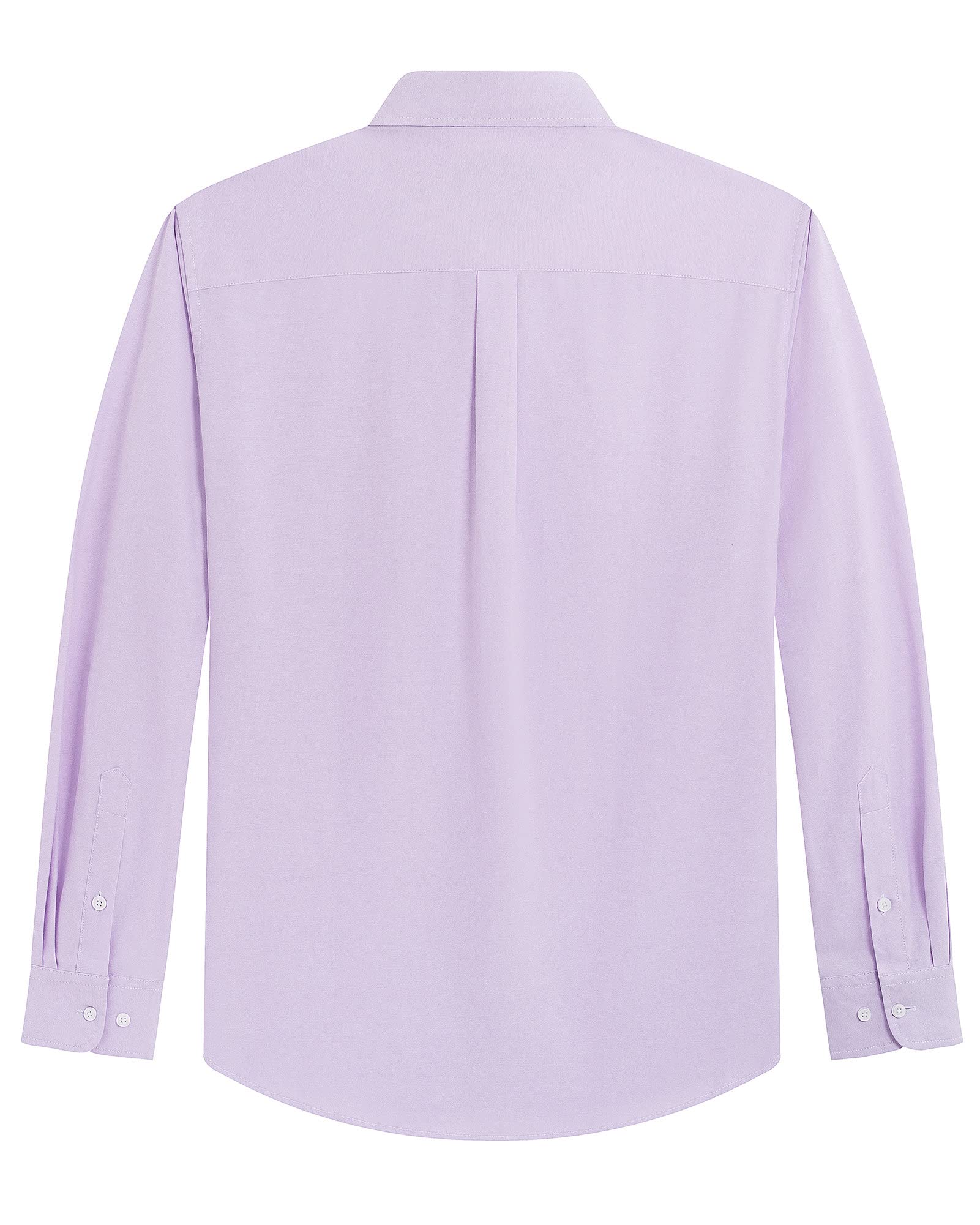 J.VER Chemise Oxford à manches longues boutonnée avec col et poche pour homme, décontractée, couleur unie, violet, Taille XL