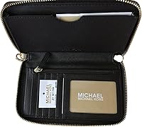 Vista 2 de Michael Kors Jet Set grandes de la mujer Smartphone Wristlet piel Billetera Negro
