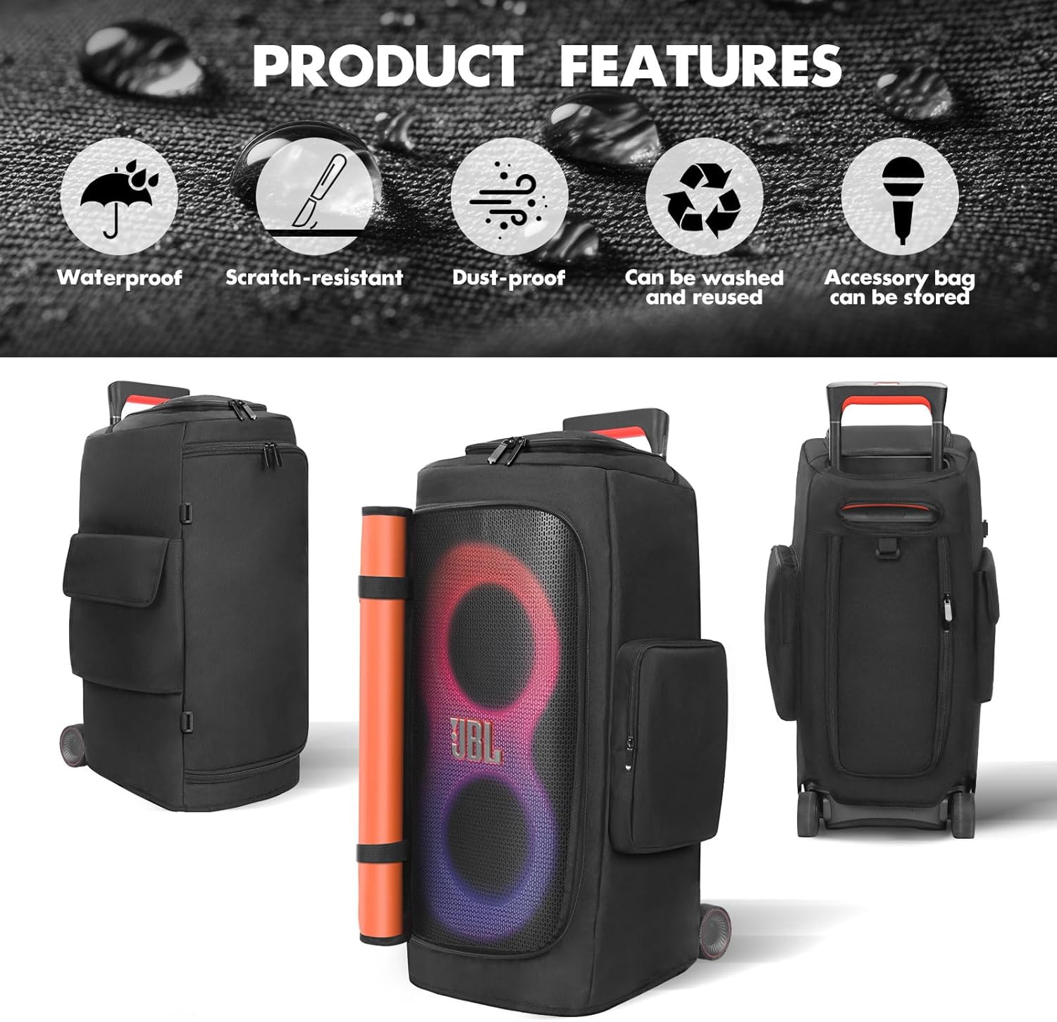 Speaker Cover Compatible with JBL PartyBox 320, Scratch-Resistant, Dustproof, Portable Case with Storage Bag for Outdoor Party Speaker - Image 7