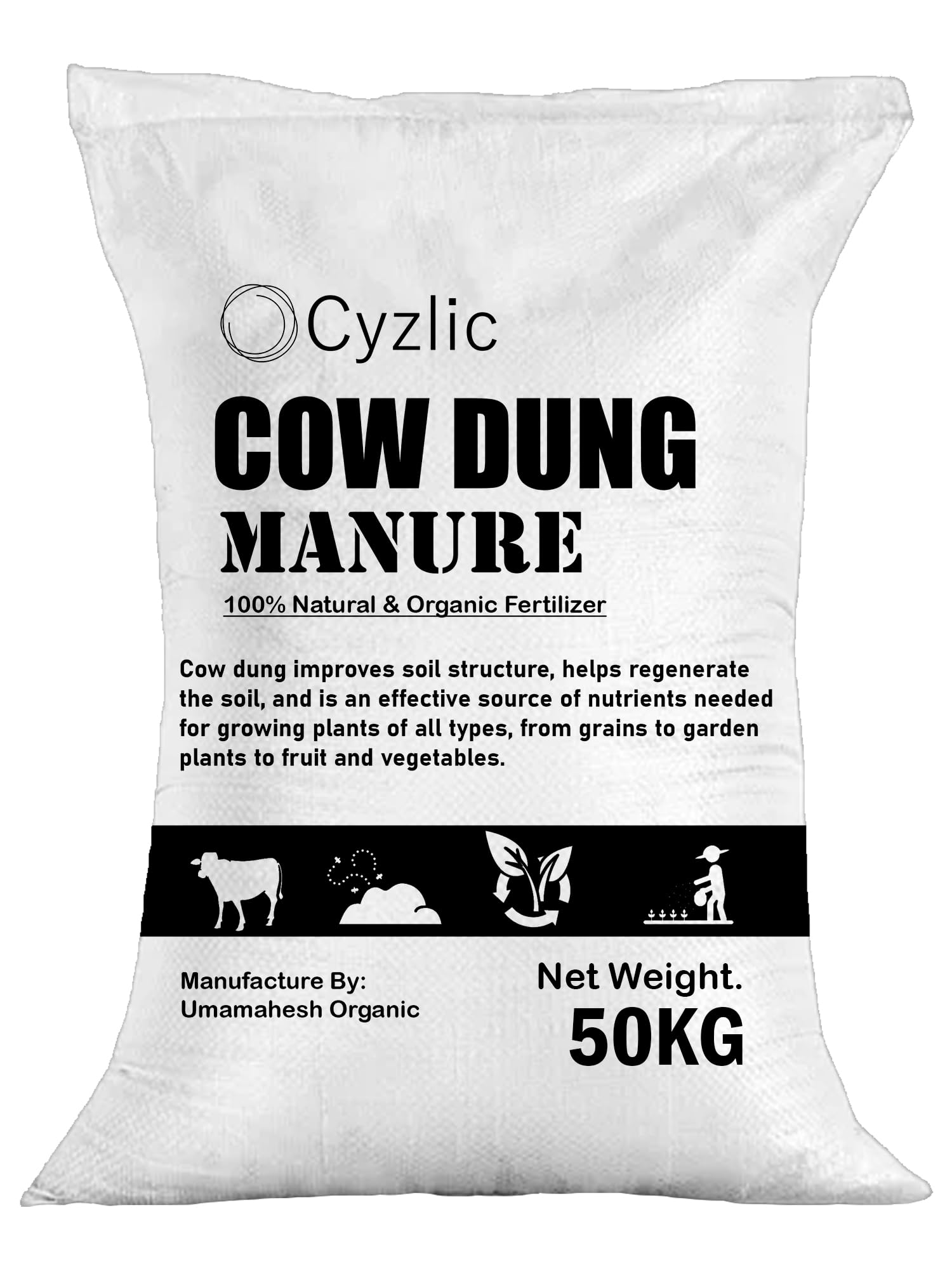 Umamahesh Organic Cow Dung Manure (Gobar Khad) 50 Kg | 100% Natural Organic Fertilizer | Improves Soil Fertility & Plant Growth | Suitable for Home Garden, Vegetables, Flowers & Fruits-image-17