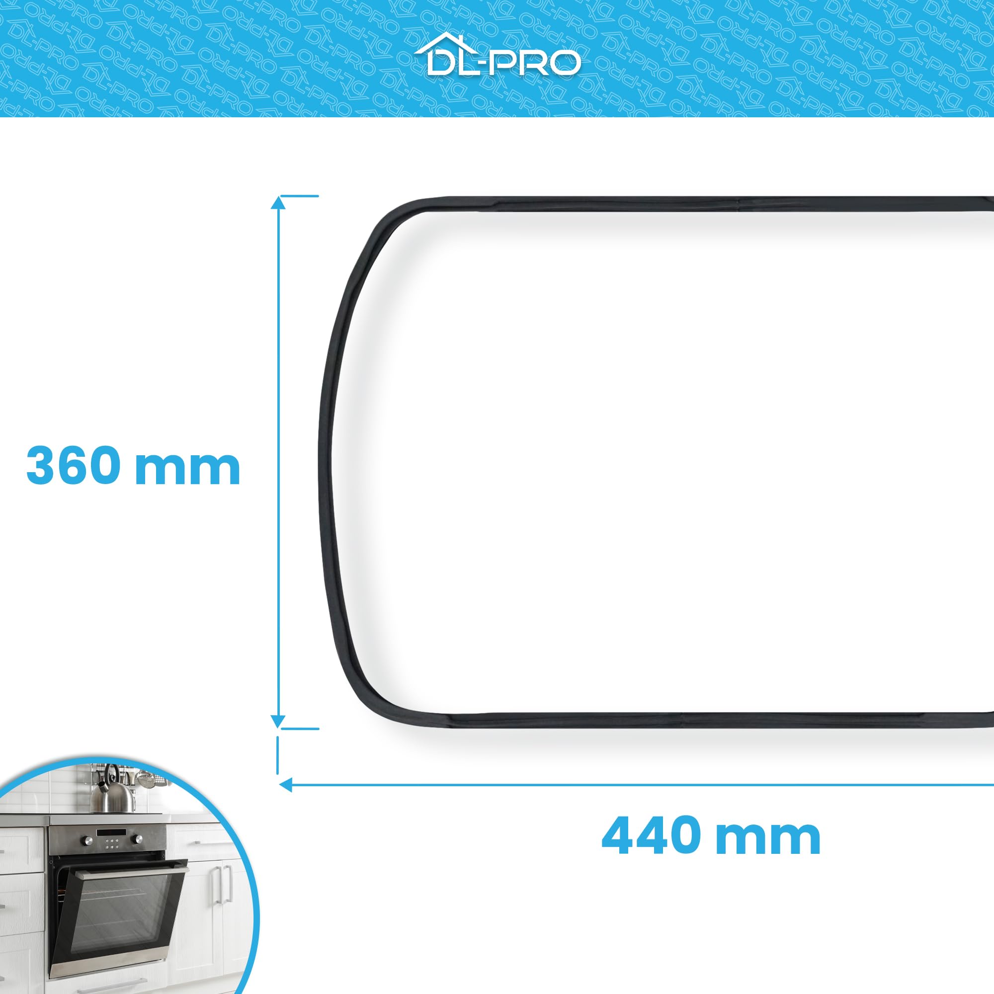 DL-pro Türdichtung Backofendichtung für Bosch Siemens 095546 00095546 rundum 6Haken für Backofen Ofen Herd
