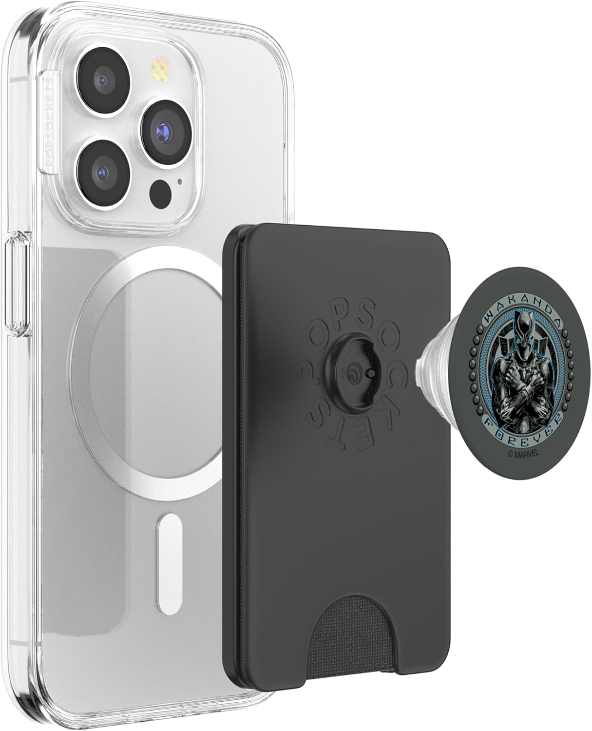 Marvel Black Panther T'Challa Emblem Wakanda Forever PopSockets PopWallet for MagSafe