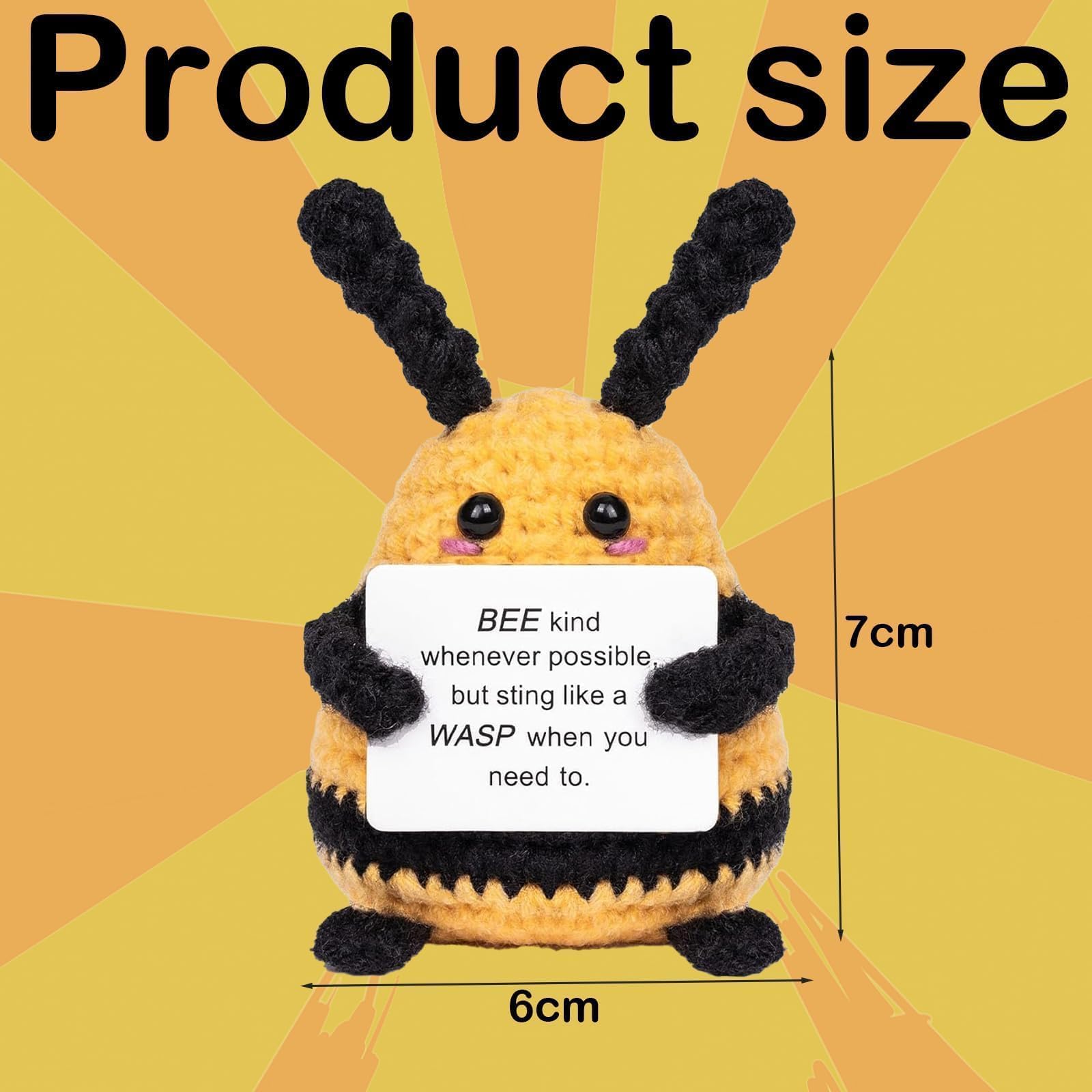 2 PCS Emotional Support Gift, Emotional Support Plush, Positive Bee and Decision Coin with Leather Cover Set - Image 2