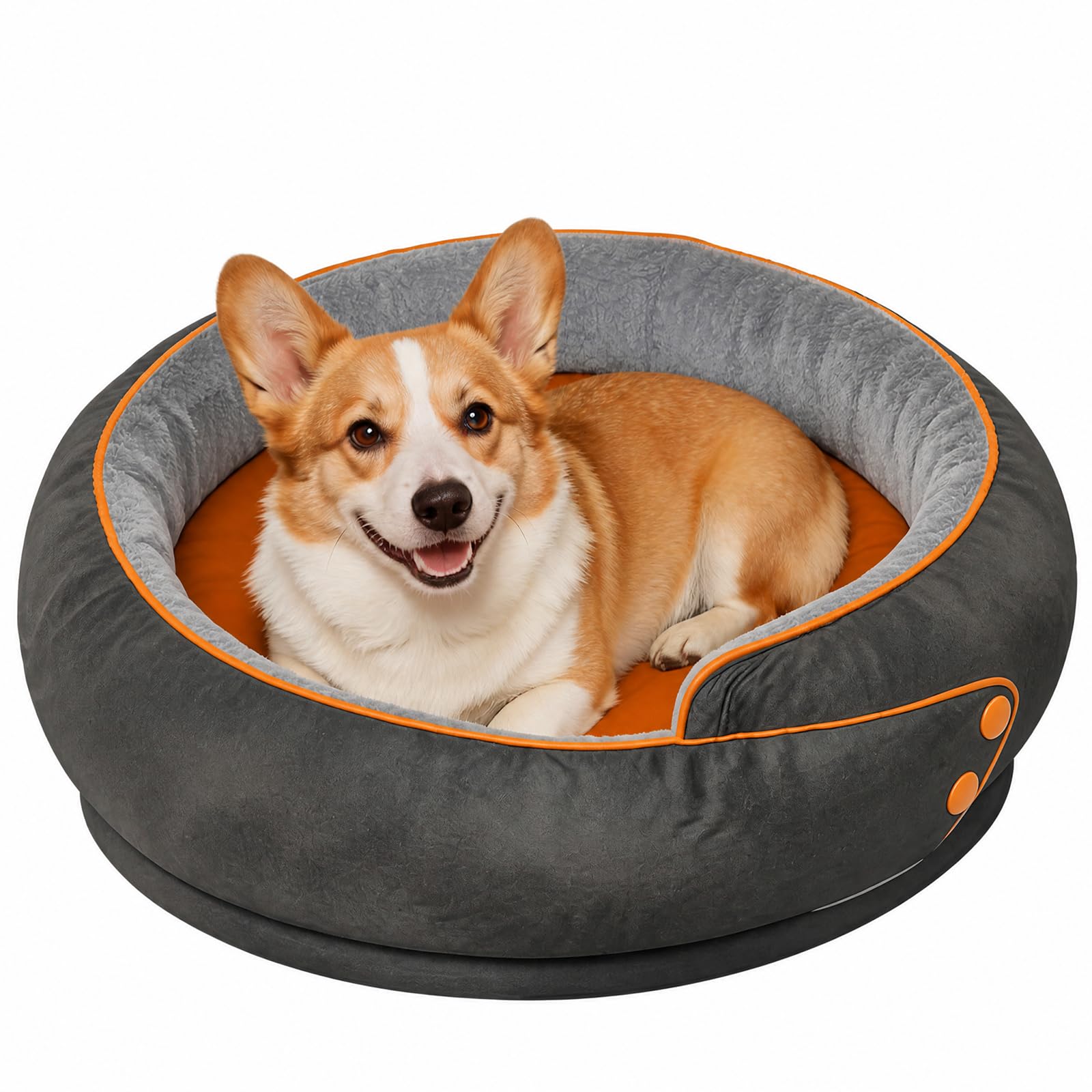 Cama Redonda ortopédica para Perros, Cama Mediana para Mascotas con Acolchado de Espuma de Apoyo, cojín Suave y Acogedor para aliviar la ansiedad, Funda extraíble y Lavable