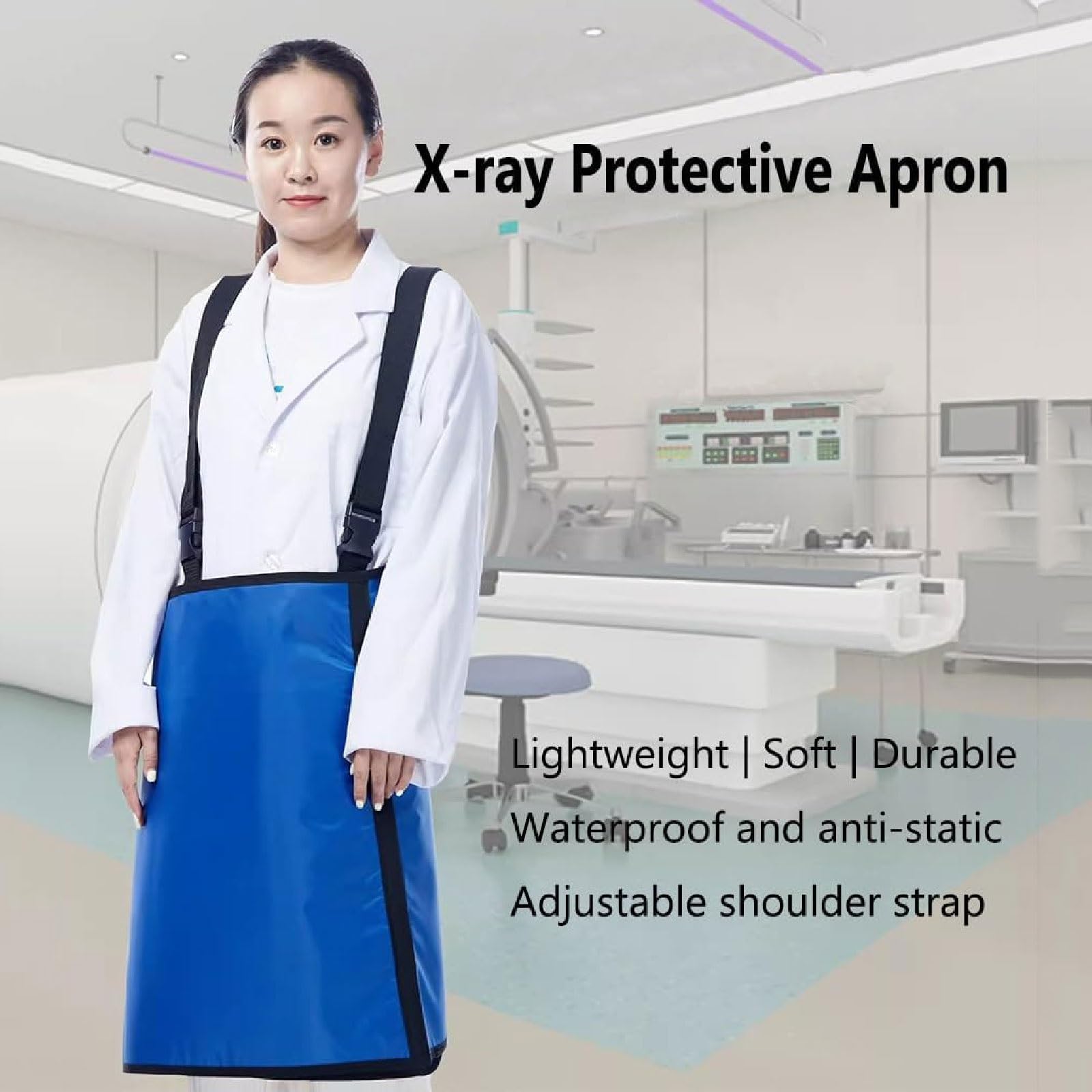 Delantal de plomo protector contra rayos X de 0,35 mm Pb / 0,5 mm Pb. Cintura y correas de hombros ajustables. Adecuado for clínicas médicas, laboratorios. Ropa médica(0.5 Mmpb)