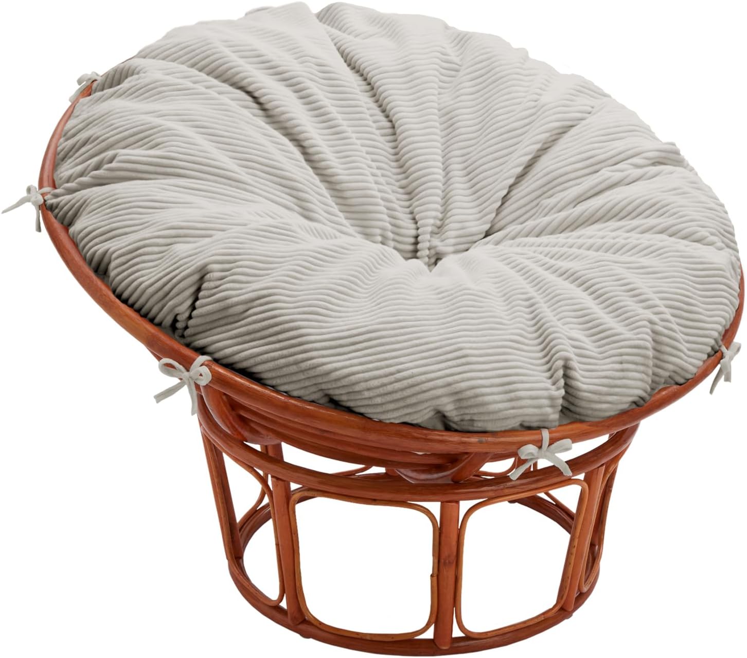 Corduroy Papasan Chair Cushion Cover, 50 Inch x 50 Inch Reinforced and Thickened Removable Chair Cushion Cover Soft Non-irritating (Without Chair), Both Adults, Children, (Dark Grey)