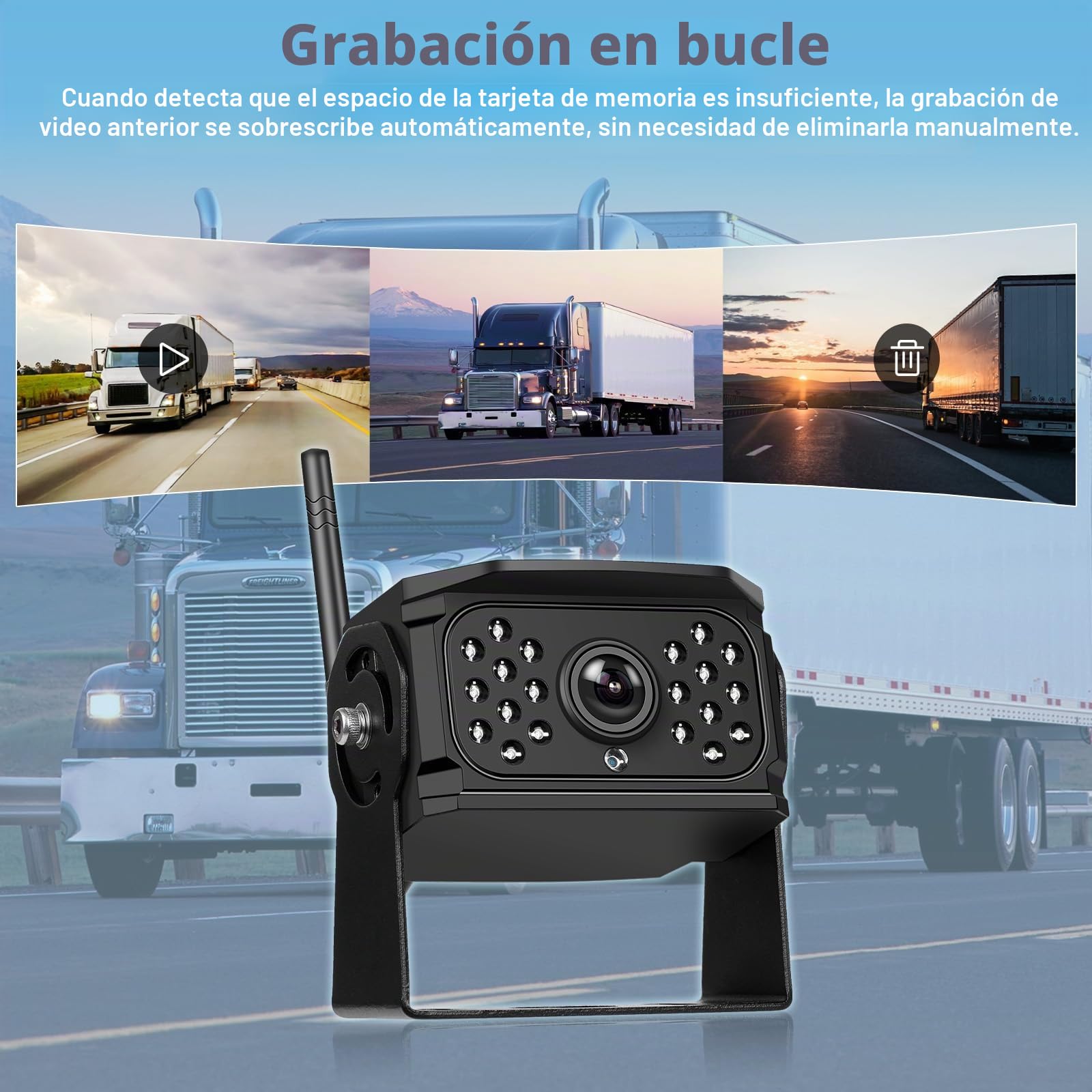 Hikity Cámara Marcha Atrás Inalámbrica Pantalla IPS 10,1" 2 Cámaras