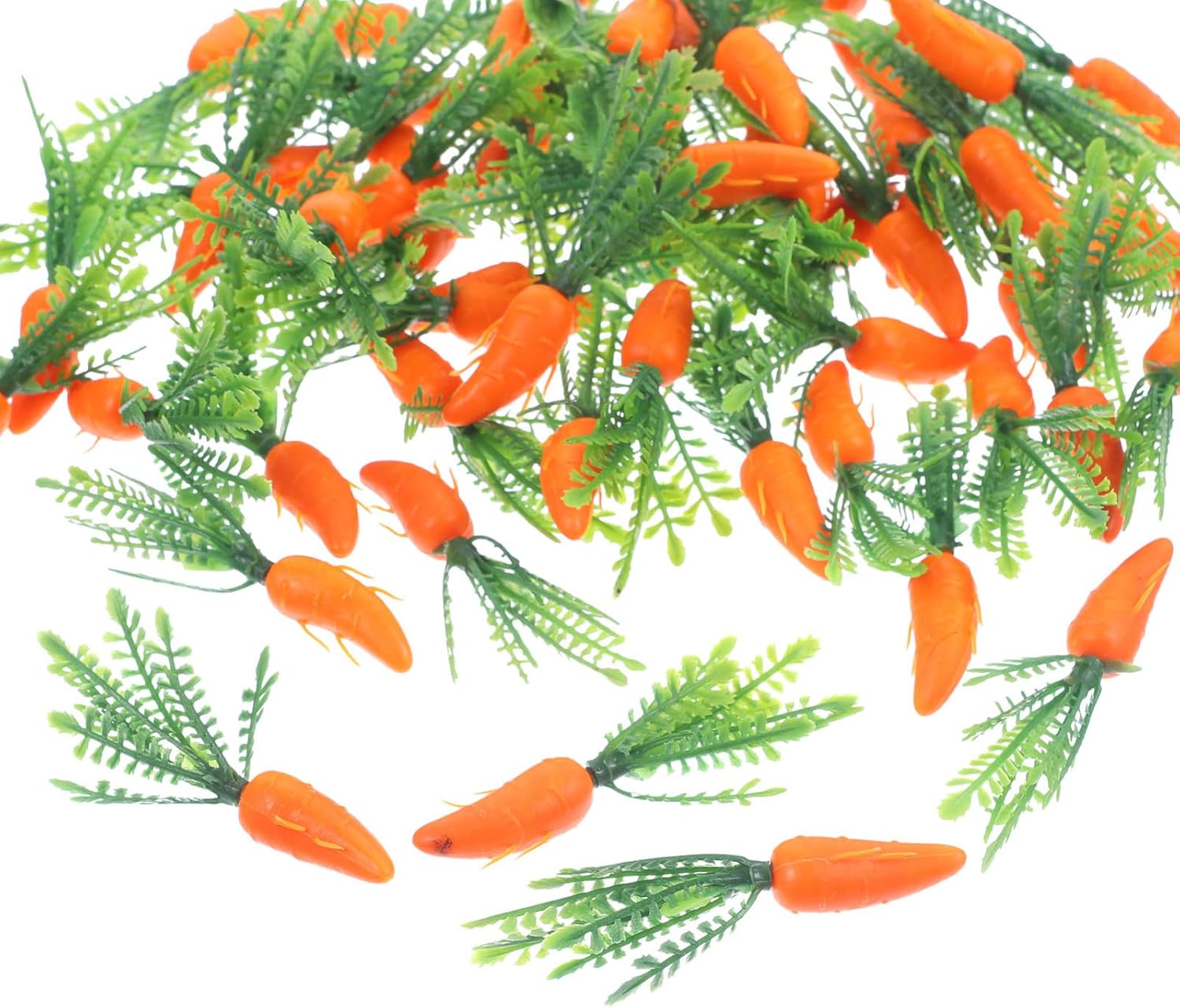 Cabilock 300pcs Artificial Carrots Realistic Carrot Decorations for Cake Craft Projects Bright Faux Vegetables for Home Decor Photography Props for Festive Celebrations