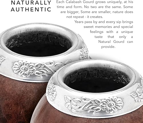 Miniatura 5 de Balibetov Juego de calabaza de yerba mate (original natural hecha a mano Yerba Mate Cup Argentina)  Incluye taza de té mate, bombilla (pajita de