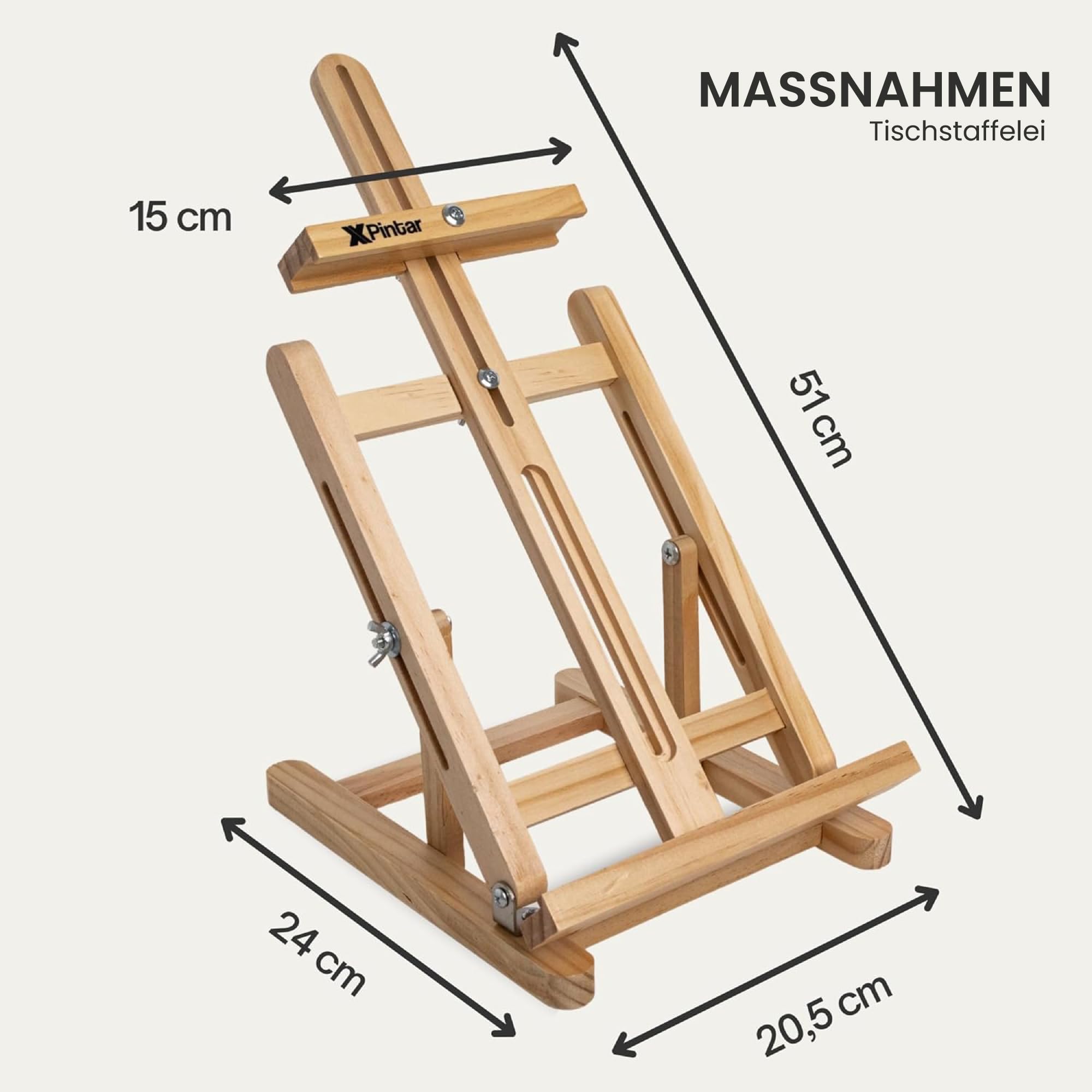 Acrylfarben-Set, 33-teilig, mit Staffelei aus Holz, 24 Tuben mit Acrylfarben, lebendige Farben, 12 ml, mit Leinwand zum Bemalen von 24 x 30 cm, plus 6 Pinsel und Palette