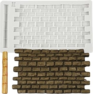 Castle Brick Wall Texture Fondant Molds Brick Wall Texture Silicone Mold for Cake Decoration Cupcake Topper Candy Sugar Craft Polymer Clay Gum Paste