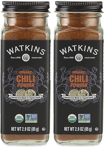 Watkins Gourmet - Tarro de especias orgánicas, chile en polvo, 2.9 onzas (paquete de 2) Watkins Gourmet - Tarro de especias orgánicas, chile en polvo, 2.9 onzas (paquete de 2)