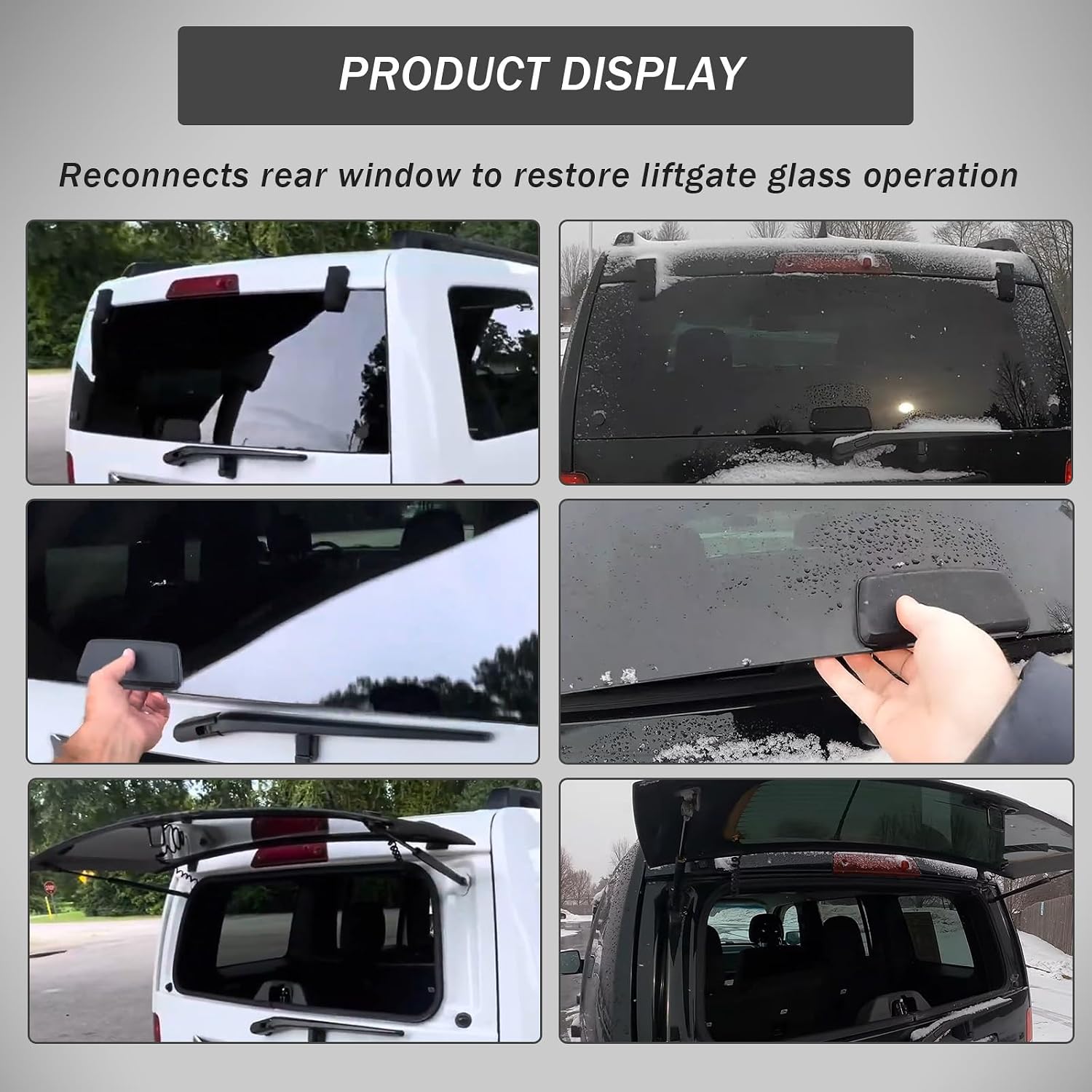 Rear Liftgate Glass Hinge Set for Jeep Liberty 2008–2012, Rear Window Hinge Right & Left, Replace 57010060AB 57010061AB, Tailgate Hatch Glass Kit