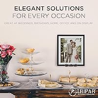 Vista 2 de TRIPAR Estante de pared de acero con diseño de lazo marrón de 5.75 pulgadas para platos, obras de arte, azulejos y libros, ganchos de pared vintage