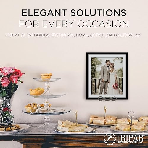 Miniatura 2 de TRIPAR Estante de pared de acero con diseño de lazo marrón de 5.75 pulgadas para platos, obras de arte, azulejos y libros, ganchos de pared vintage