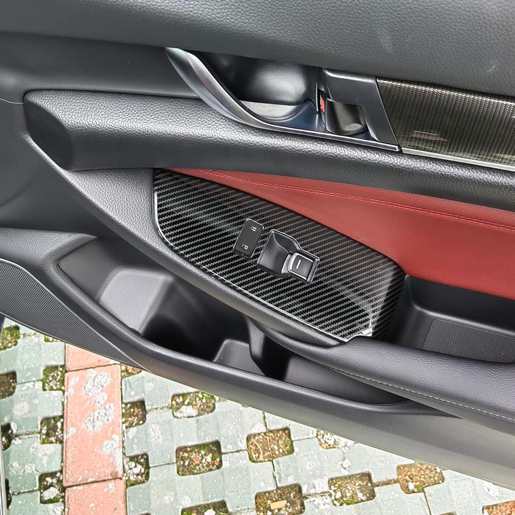 AOKIO Compatible with 2018 2019 2020 2021 2022 Honda Accord Accessories Door Window Switch Panel Cover Door Lock Control Button Trim (No Seat Heating Buttons)