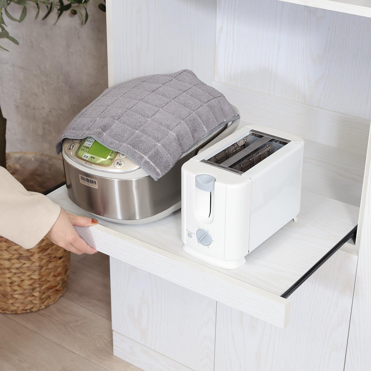 ハイキッチンボード 幅88.5×高さ180 オークホワイト [5141] ハイ