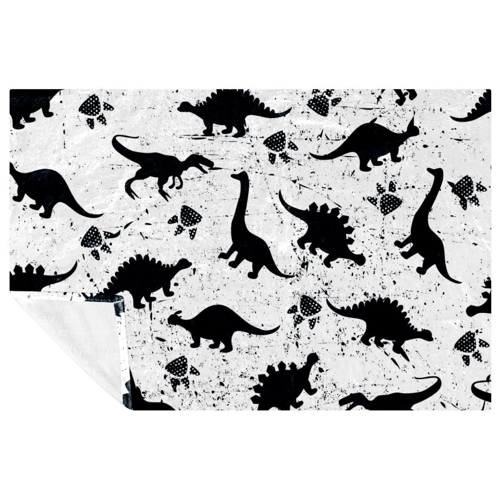 Couverture dinosaure et empreintes plaid doux lit canapé camping 150x100