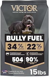 VICTOR Bully Fuel Dry Dog Food, 15 lb – Real Beef First Ingredient, High-Calorie Formula for Lean Muscle, Glucosamine & Chondroitin for Joint Health, Omega 3 & 6 for Skin & Coat
