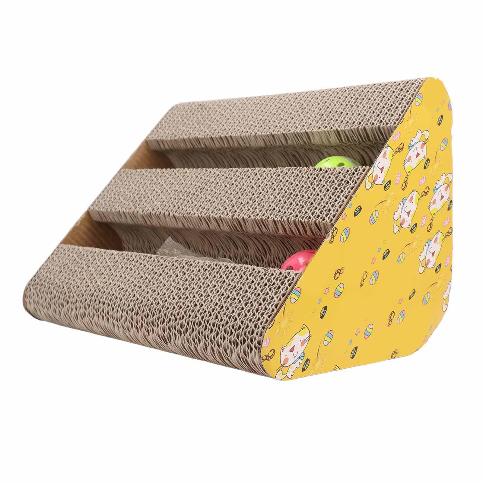 Cat Scratcher Cardboard, Corrugate Cat Scratcher Scratch Resistance with Mint Leaves for Cats (Triangle)