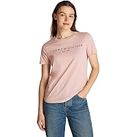 Tommy Hilfiger T-Shirt Maniche Corte Donna Scollo Rotondo, Rosa (Foggy Pink)