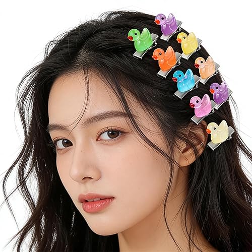 Miniatura 7 de 50 Pcs Mini Duck Hair Clips for Women Girls, CYHYII Glow in the Dark Duck Hair Barrettes Cute Mixed Colorful Animal Hairpins Hair Accessories Party