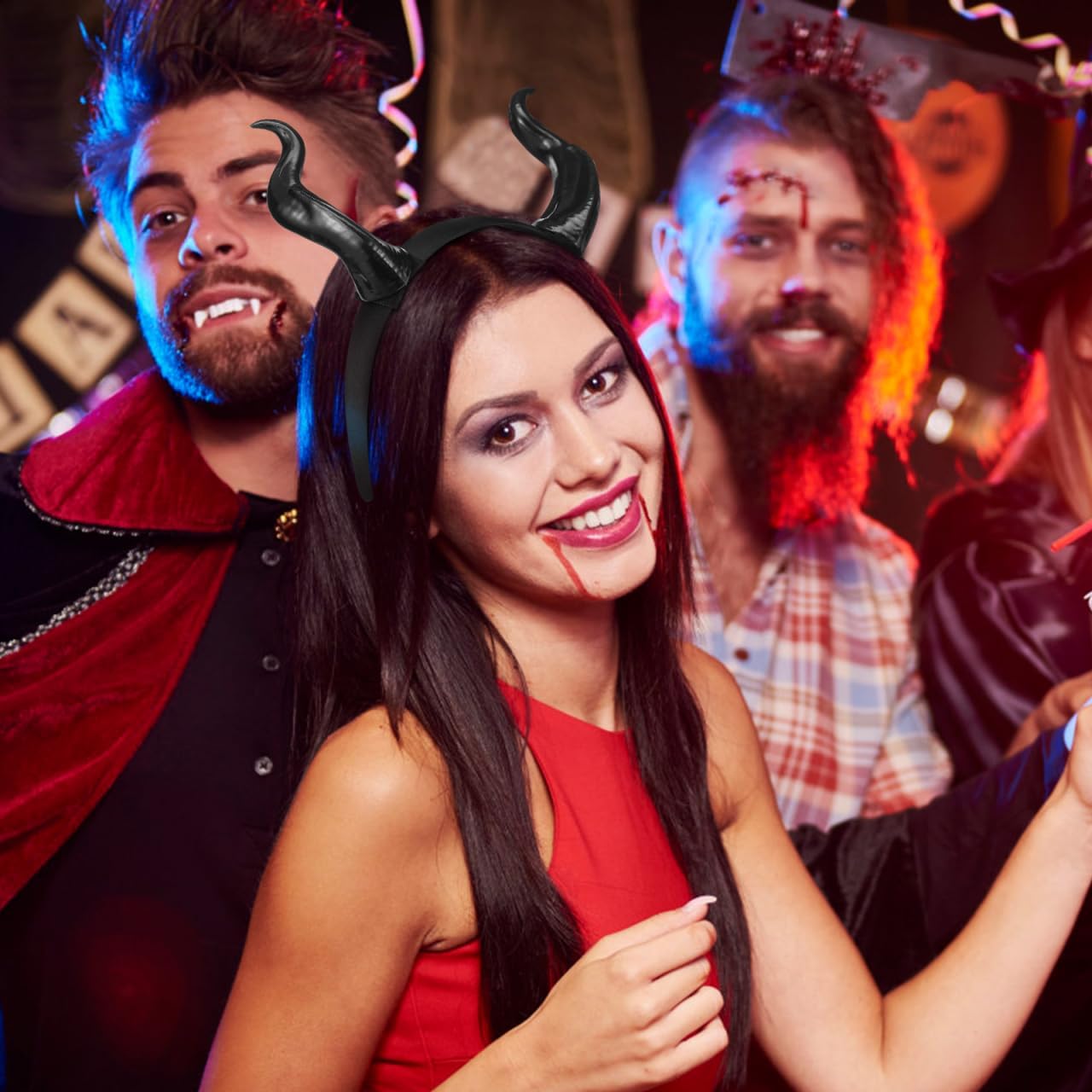 PRETYZOOM Halloween Demon Horns Ox Headband: Fancy Dress Cosplay Hairband - Devil Costume Prop for Women Men Teen Girls Carnival Stage Performance - Image 4