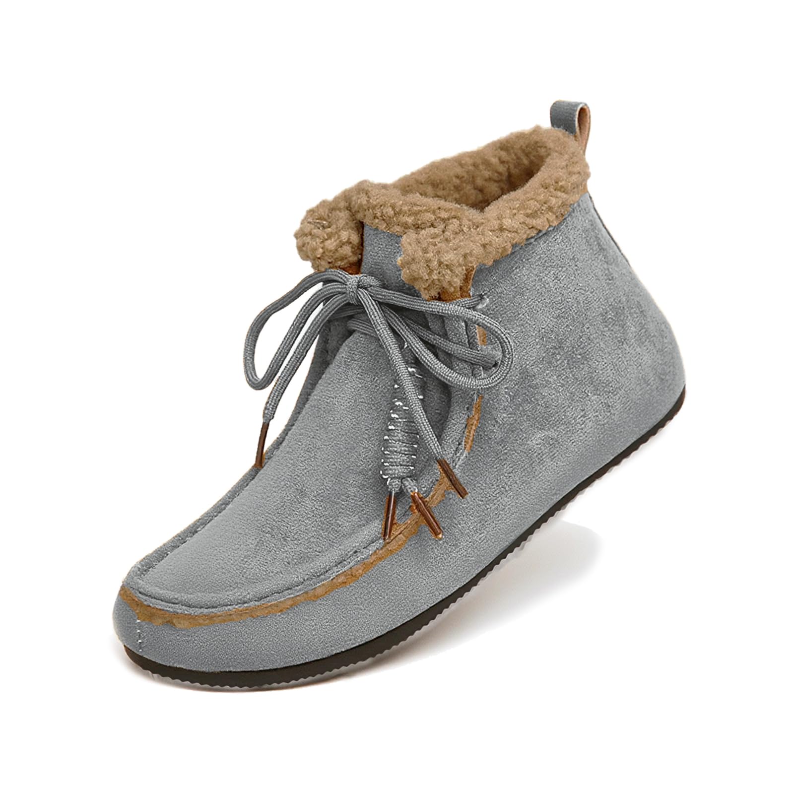 Lymphvity Womens Moccasin Snow Boots Fur Lined Warm Winter Ankle Boots Ladies Toasty Shorty Boot for Outdoor Indoor