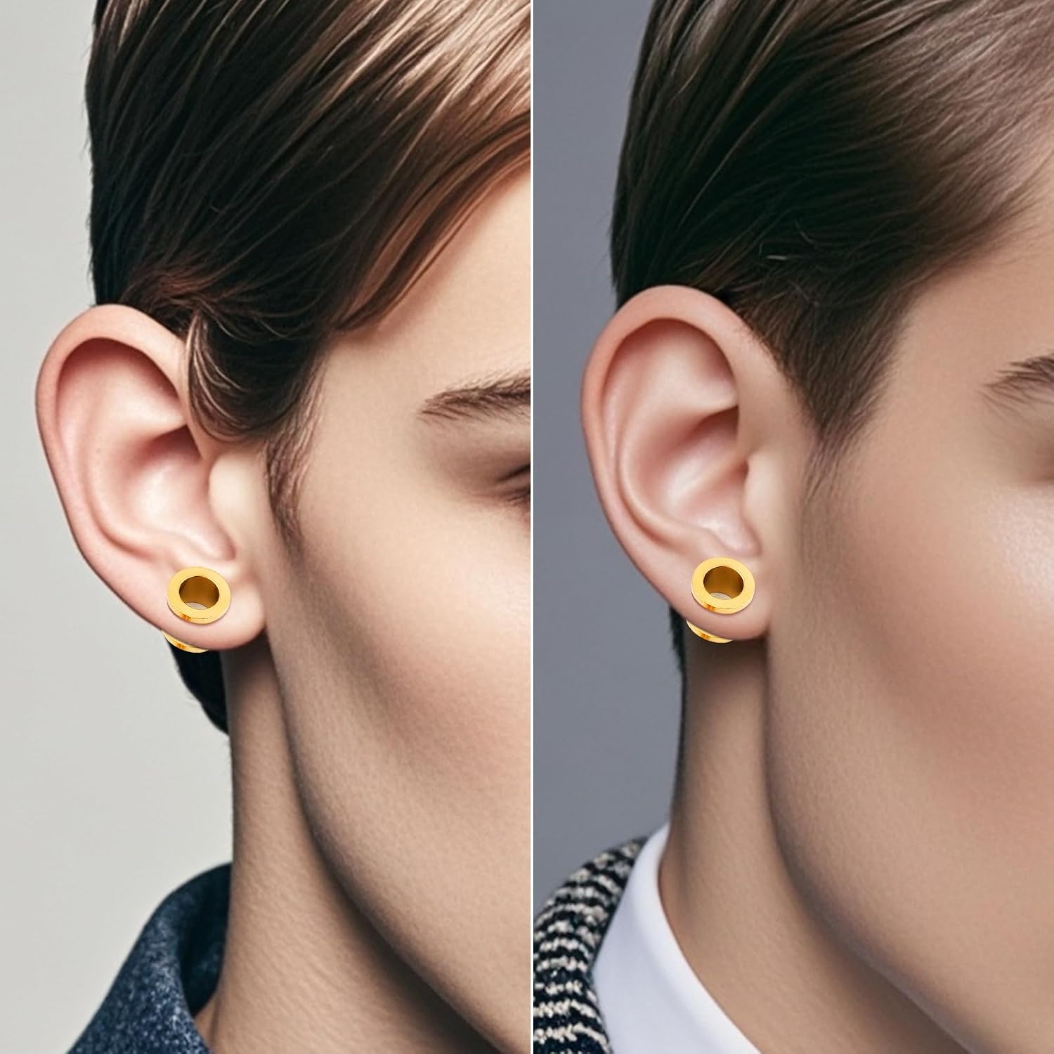 Surgical Steel Gold Anodized Screw-fit Ear Stretching Lobe Plugs, Pair