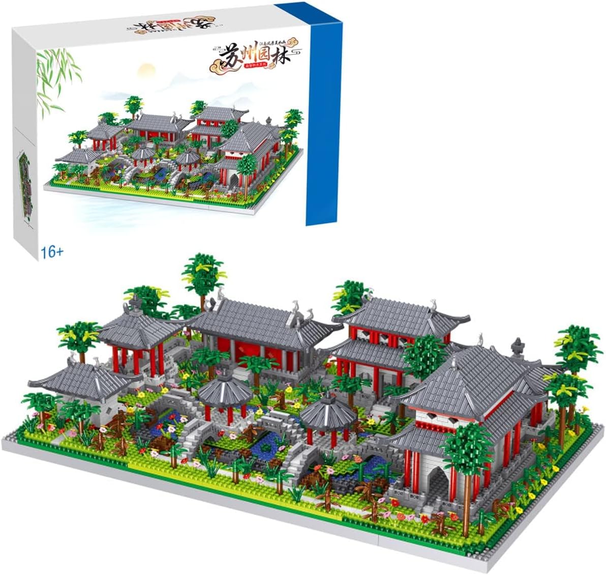 Chinese Architecture of Suzhou Garden Micro Building Blocks Set, 4174 Pcs Famous Architecture Model Set, Collectible Models of Classical Famous, Creative Toys Gifts for Adults and Teenager