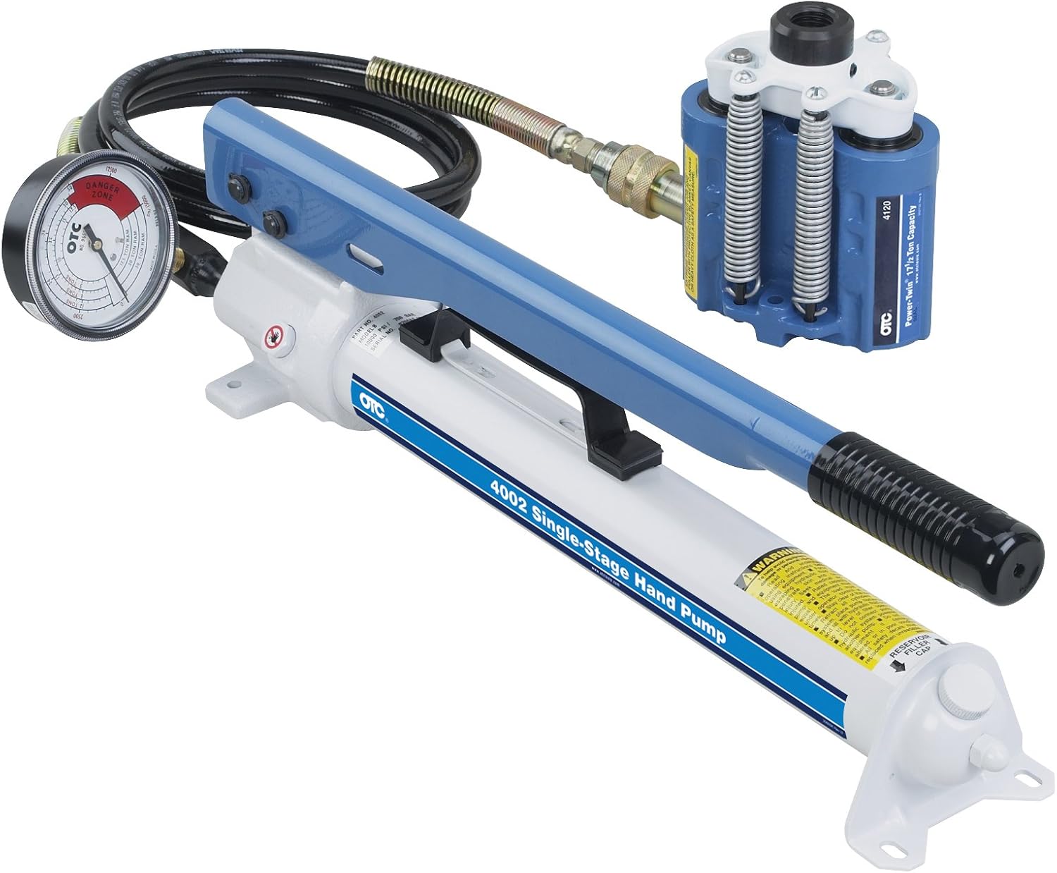 OTC 4180 17-1/2 Ton Hydraulic Power Twin Ram and Pump Set