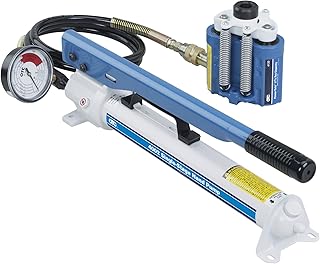 OTC 4180 17-1/2톤 유압 파워 트윈 램 및 펌프 세트 - 5.1cm(2인치) 스트로크 단동 센터 홀 스타일 유압 램, 펌프, 게이지, 호스 및 피팅 포함
