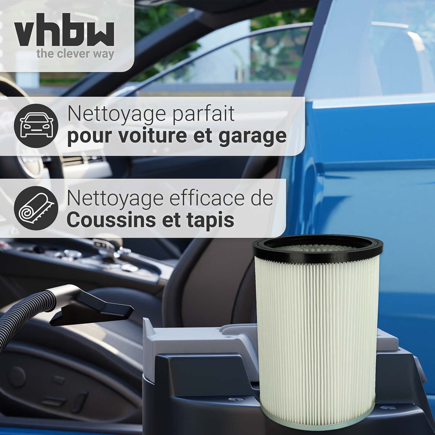 vhbw 3x filtre plissé compatible avec Kärcher NT 70/3 Tc *EU