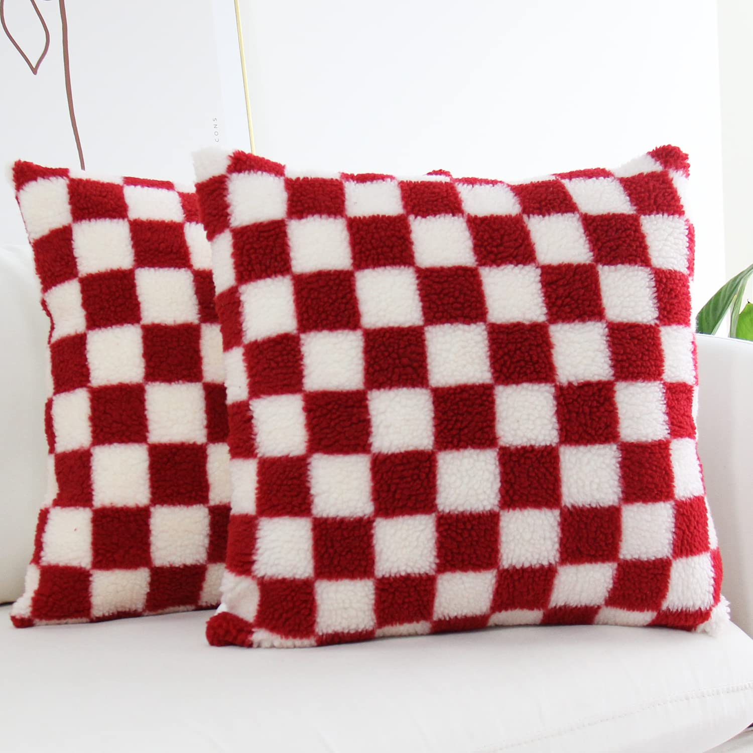 Housses de coussin de Noël haut de gamme JOJUSIS rouge et style écossais raffiné