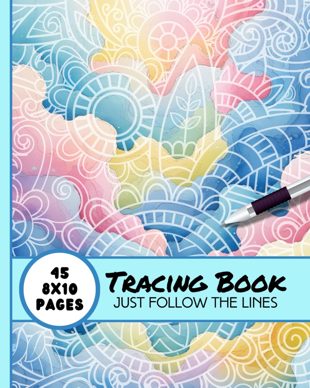 Trace & Unwind: A Tracing Coloring Book for Adults & Teens: 45 Relaxing Pages to Trace and Color — Boost Focus, Reduce Stress, and Spark Creativity