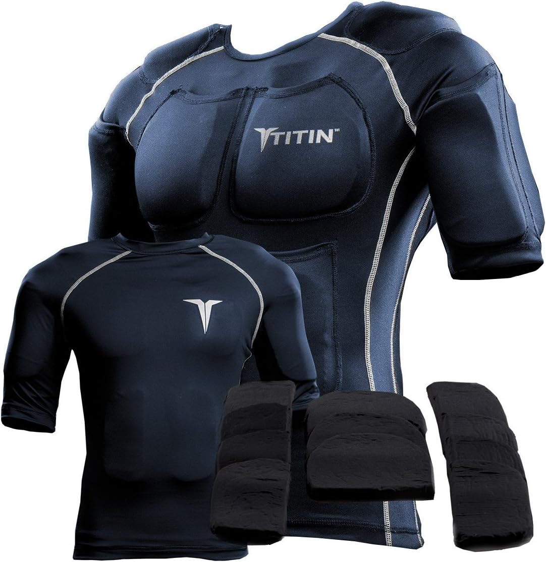 Titin 601-MD-NVY Navy Force Weighted Shirt System44; Medium