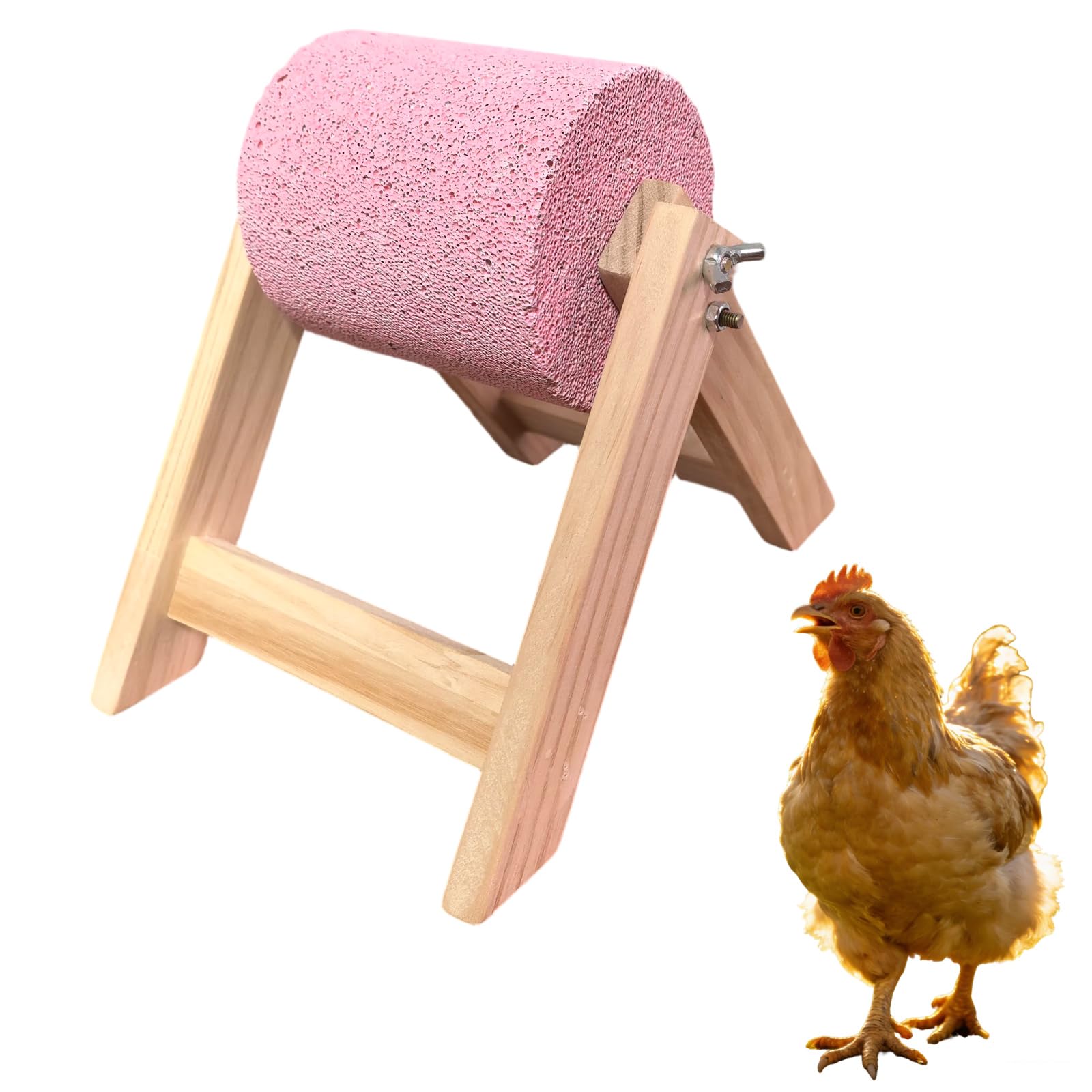 Pierre de calcium avec support en bois durable pour bec de poussin