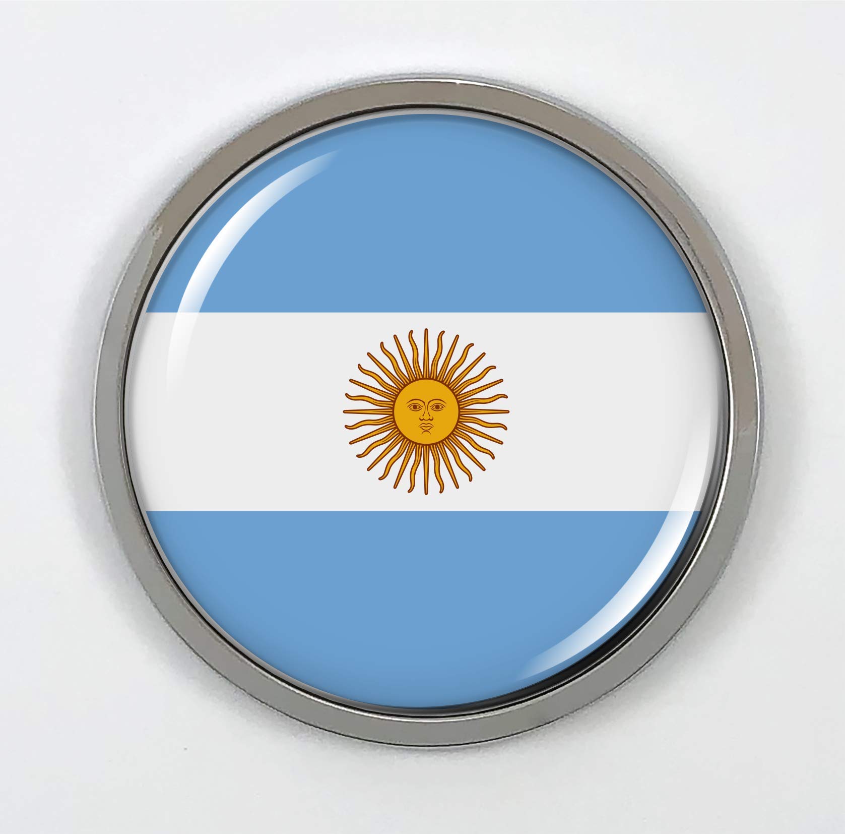 BestLicensePlateFrames Flag of Argentina | 3D Domed CAR Emblem Badge Sticker Ro - Picture 2 of 12