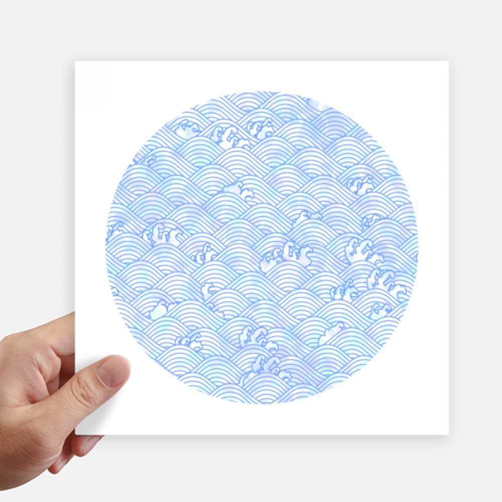 Pegatinas de geometría azul modelo de ondas para personalizar tu portátil de viaje
