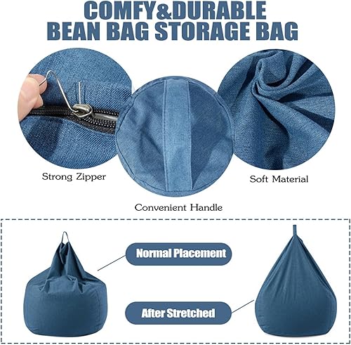 Miniatura 3 de Morbuy Funda para silla puff para niños y adultos (sin relleno), funda suave para sofá cama, lavable, de gran tamaño, para sala de estar (33.6 x