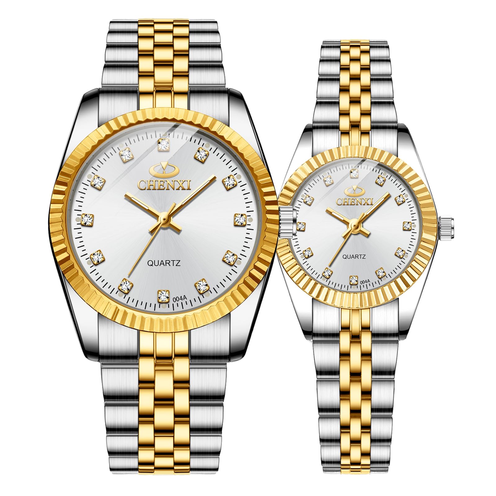 MASTOPCouple Watches Swiss Brand Golden Watch Men Women Stainless Steel Waterproof Quartz Watch…