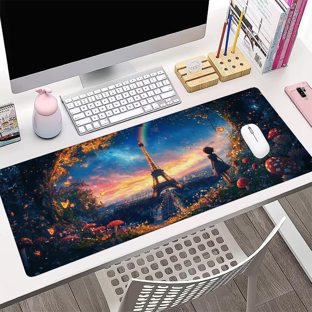 Podkładka pod mysz XXL czarna podkładka pod mysz do gier na biurko akcesoria do klawiatury podkładka pod mysz rozszerzony krajobraz szeroka mata do gier 1400 x 600 x 3 mm ochrona na biurko gumowa