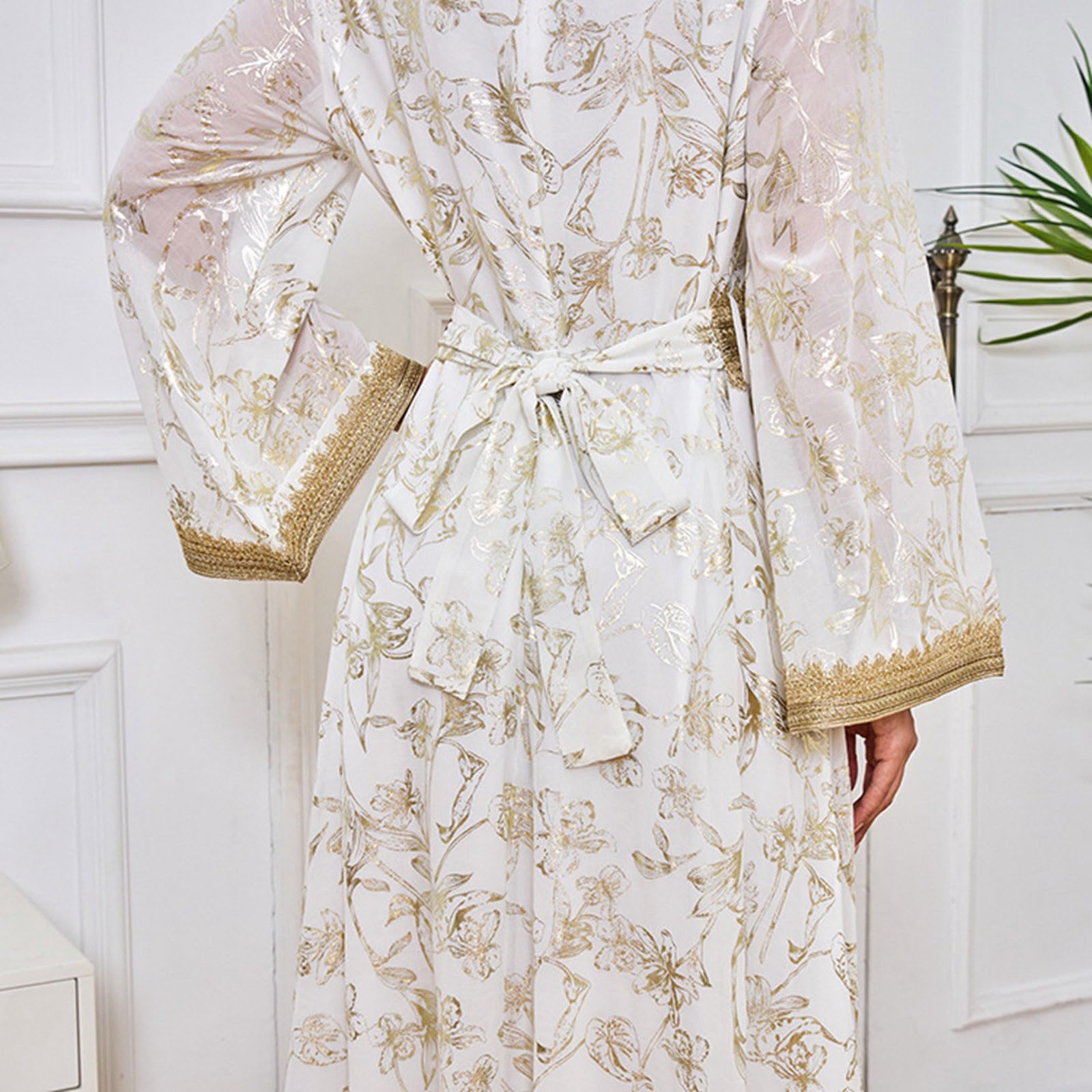 Robe pour Femmes Musulmanes Robe À Manches Longues Lâche Plaine Plus La Taille Maxi Robes Musulmane Chic Jupe Longue Islamique Moyen-Orient Dubaï Turquie Maxi Caftan Tenue Priere Femme Musulmane