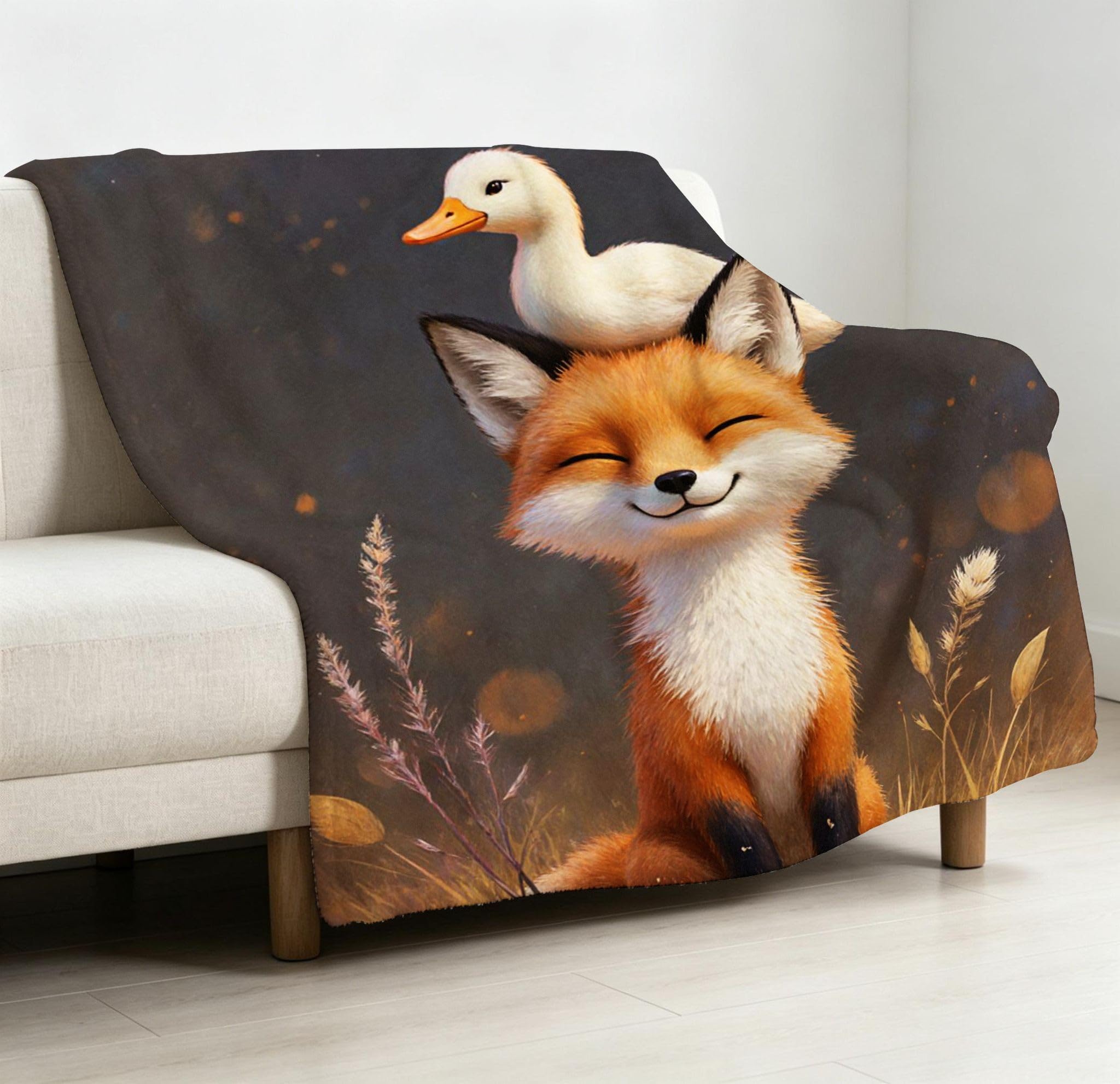 Manta XXL 240x260 cm Pájaro Florido Polar para Sofá Cama-A394