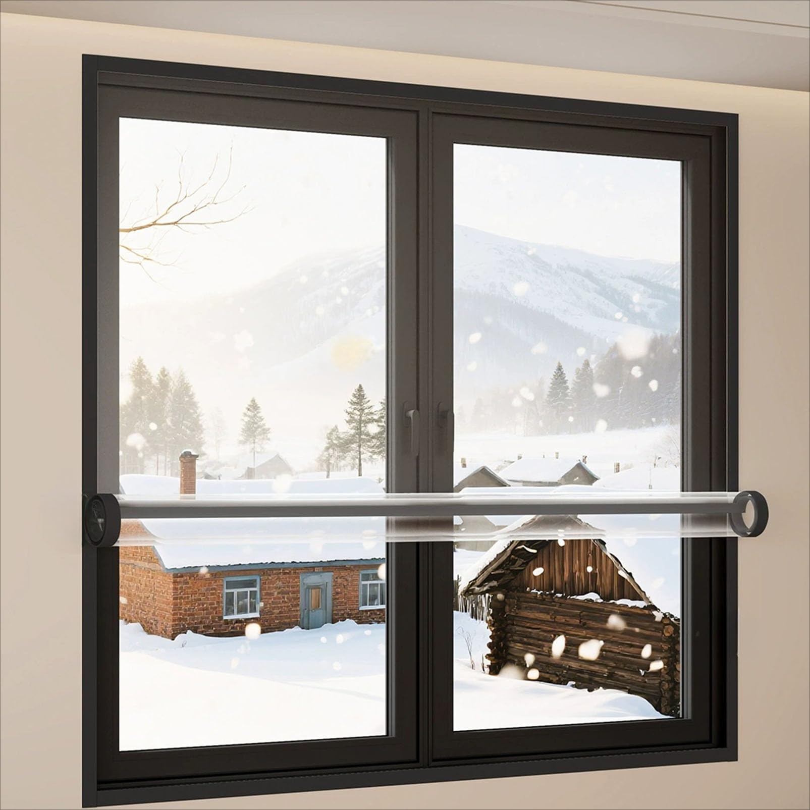 Made to Measure Thermal Insulated Window Cover Curtain,Bubble Winter Keep Warm Draperies Cold Protection Windproof Blackout Curtains,Window Insulation Kit,Translucent Window Film,Custom