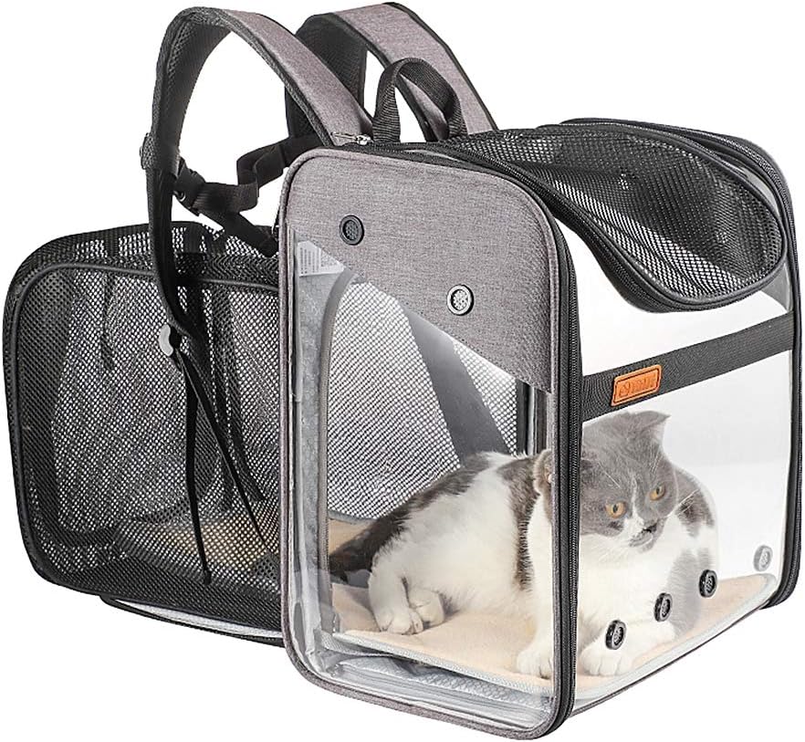 Keppmerh Haustier Transportrucksack - Erweiterbar & Flugzeugtauglich Für Hunde/Katzen